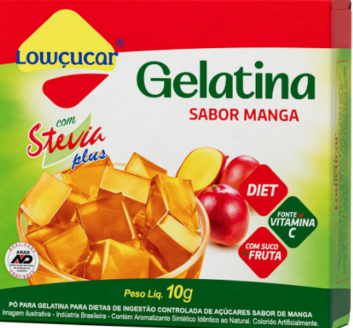 Gelatina Lowçucar Plus Com Stevia Manga 10G