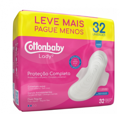 Absorventes C/Abas Cottonbaby 32un