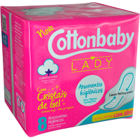 Absorventes C/Abas Cottonbaby 8un