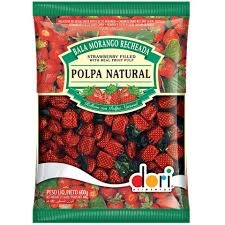 Bala Morango Recheada 600g