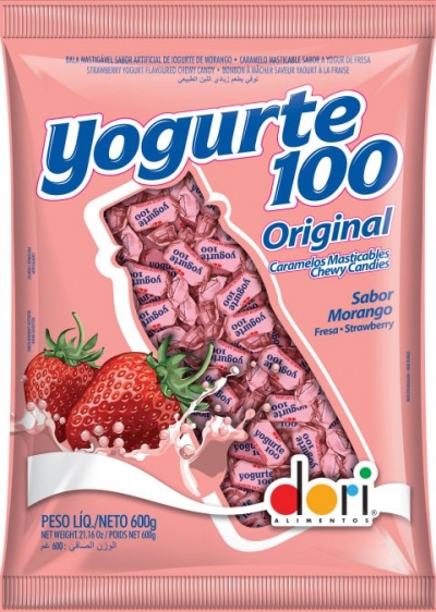 Bala Yogurte 100 Morango 600g