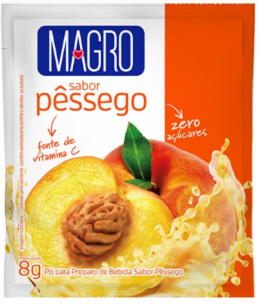 Refresco Magro Pêssego Zero Açúcares 8G