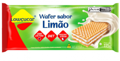 Wafer Lowçucar Zero Açucares Limão 115G