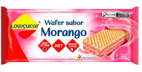 Wafer Lowçucar Zero Açucares Morango 115G